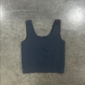 Dark Blue Ribbed Tank Top